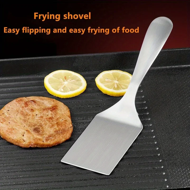 1pc,Grill Turner Spatula,  Stainless Steel Small Frying Shovel, Mental Cooking Shovel, Steak Shovel, Pancake Special Tool