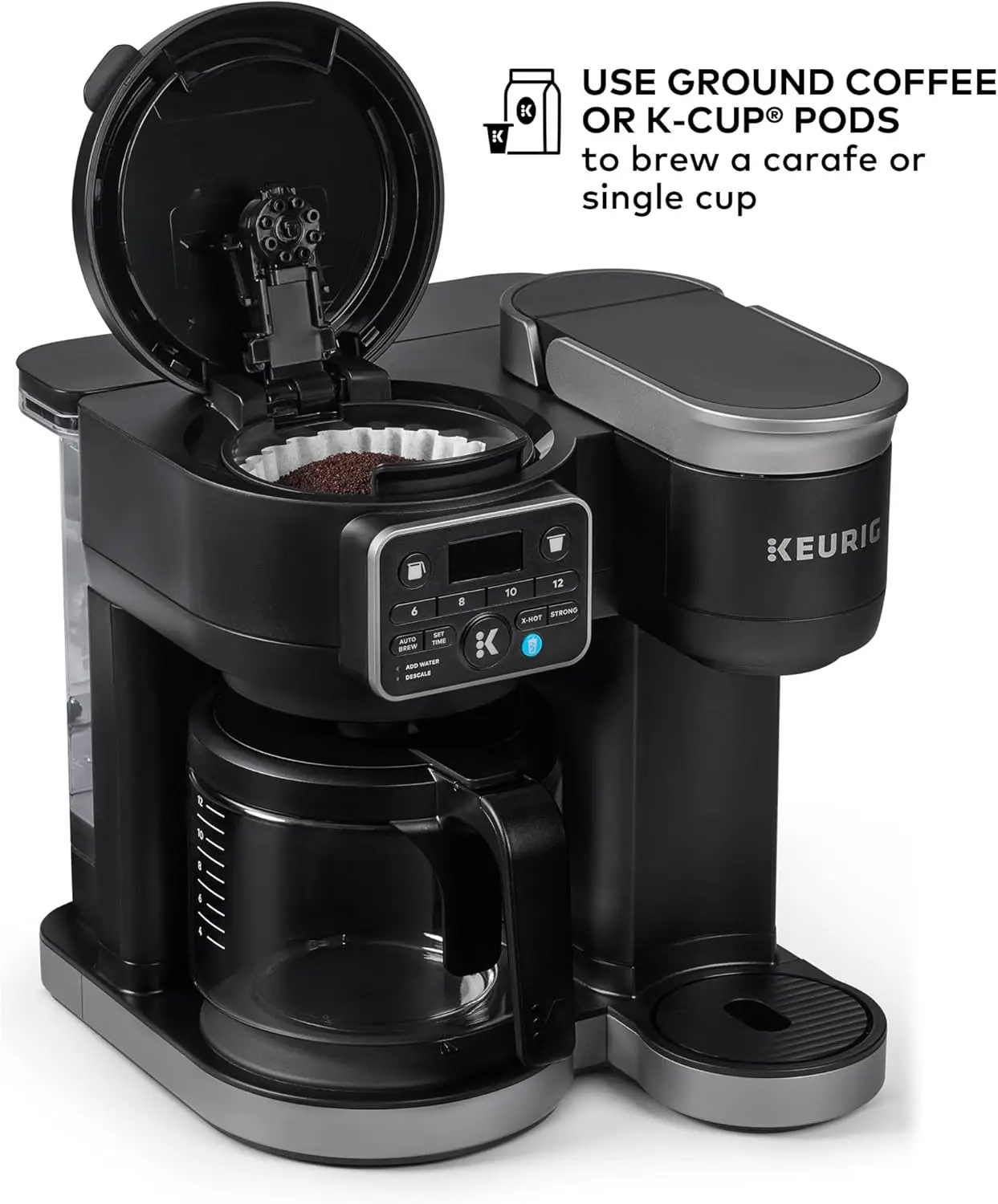 K-Duo Hot & Iced Single Serve & Carafe Coffee Maker, MultiStream Technology, 72oz Reservoir (Gen 2)