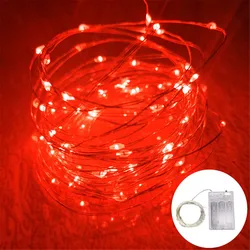 Enchanting Fairy Light String - Battery - Powered Copper Wire LED for Indoor and Outdoor Decor (Red)