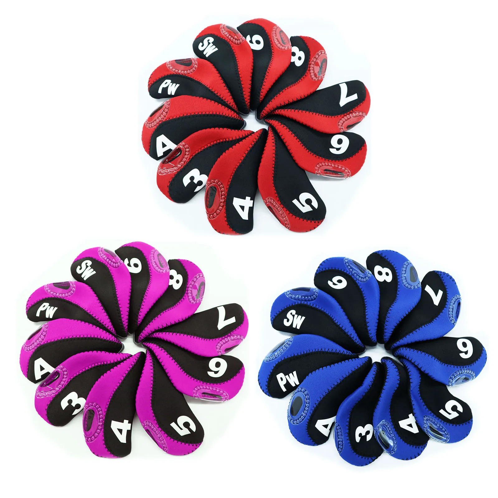 

New Durable Golf Club Iron Covers Set Visible Number Tags Putter Waterproof Headcovers Clubs Head Accessories Drop Shipping