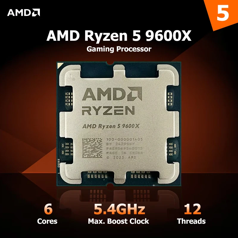 AMD Ryzen 5 9600X 新品未使用 AMD New Ryzen 5 9600X Processor 5.4GHz 6-Core 12-Thread 38MB Game