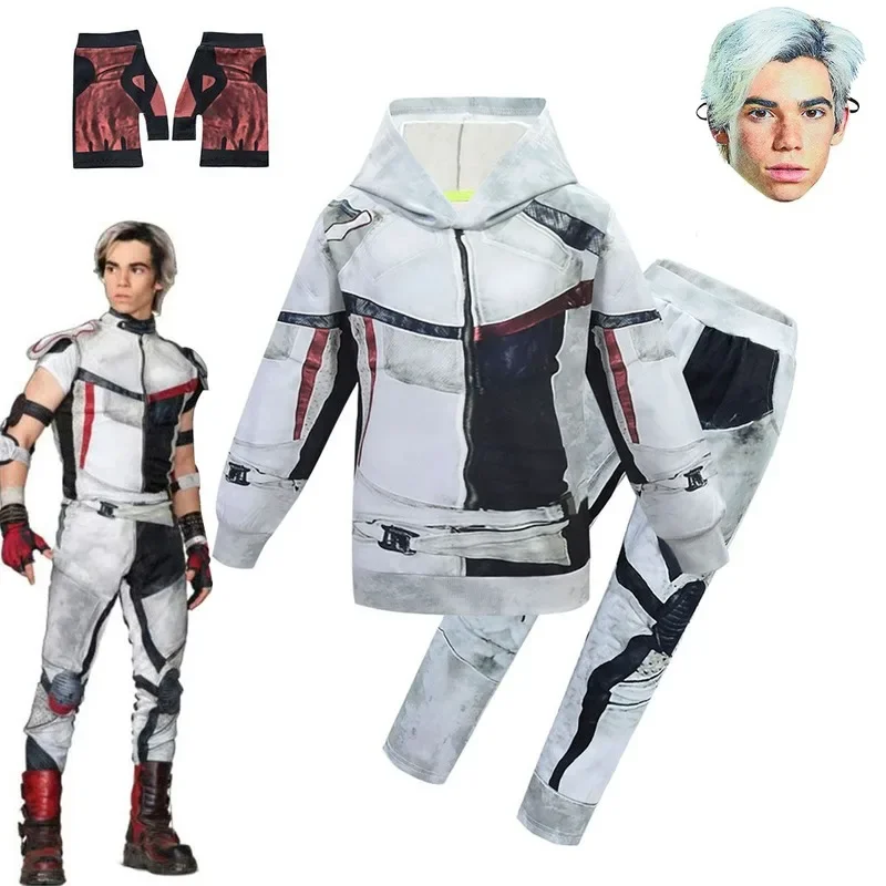 

Halloween Anak Keturunan 3 Jay Cosplay Carlos Zentai Setelan Pesta Lucu Kaus Sweter 3D Set Pakaian Celana