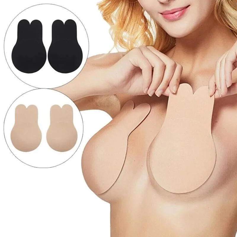 

Reusable Sticky Breast Lift Up Tape Rabbit Bra Pads Women Push Up Bras For Self Adhesive Silicone Strapless Invisible Bra