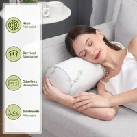 Comfort Cervical Roll, Pain Relief, Soft Neck Bolster Lumbar Cushion for Leg, Back, Firm Memory Foam Support with Bamboo Removab 1