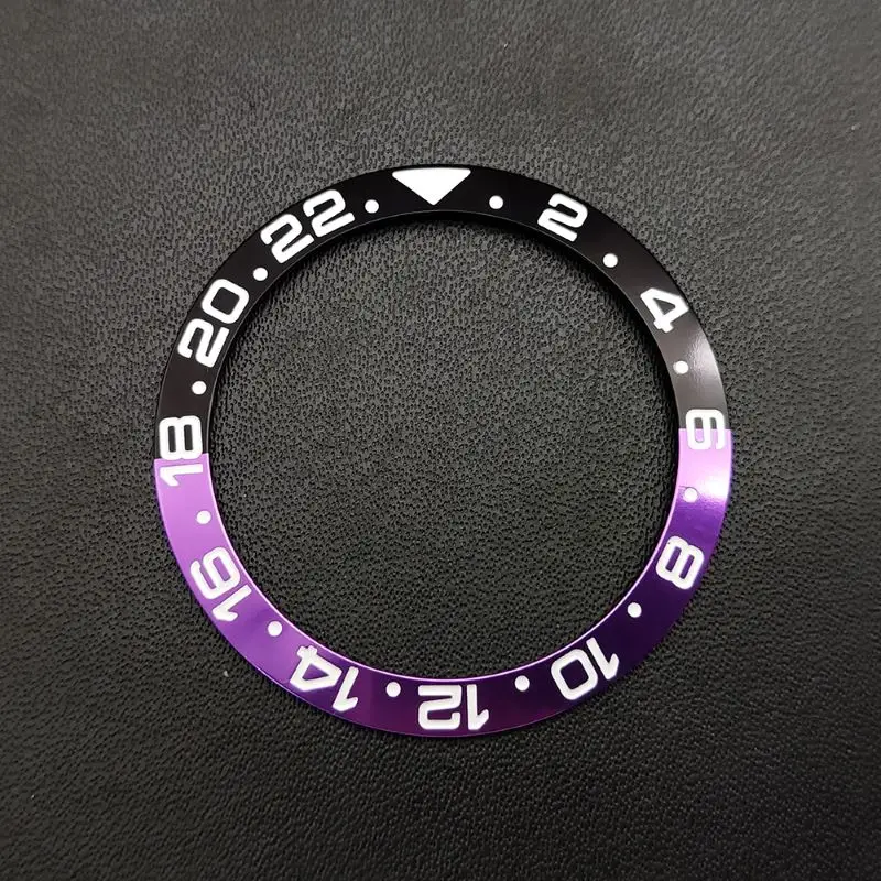 38 mm x 30,6 mm gebogener Aluminium-Lünetteneinsatz SUB GMT Lünettenring passend für SUB SKX007 SKX009 SRPD Uhrengehäuse NH35 NH36 Gehäuse-Lünetteneinsatz – Detail 3