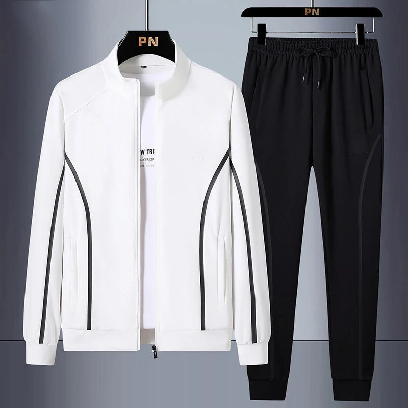 Men's Tracksuit 2023 Spring Casual Jogging Sets Men Zipper Cardigan Jacket 2Pcs+Sweatpant Fitness Gyms Brand Male Sportswear