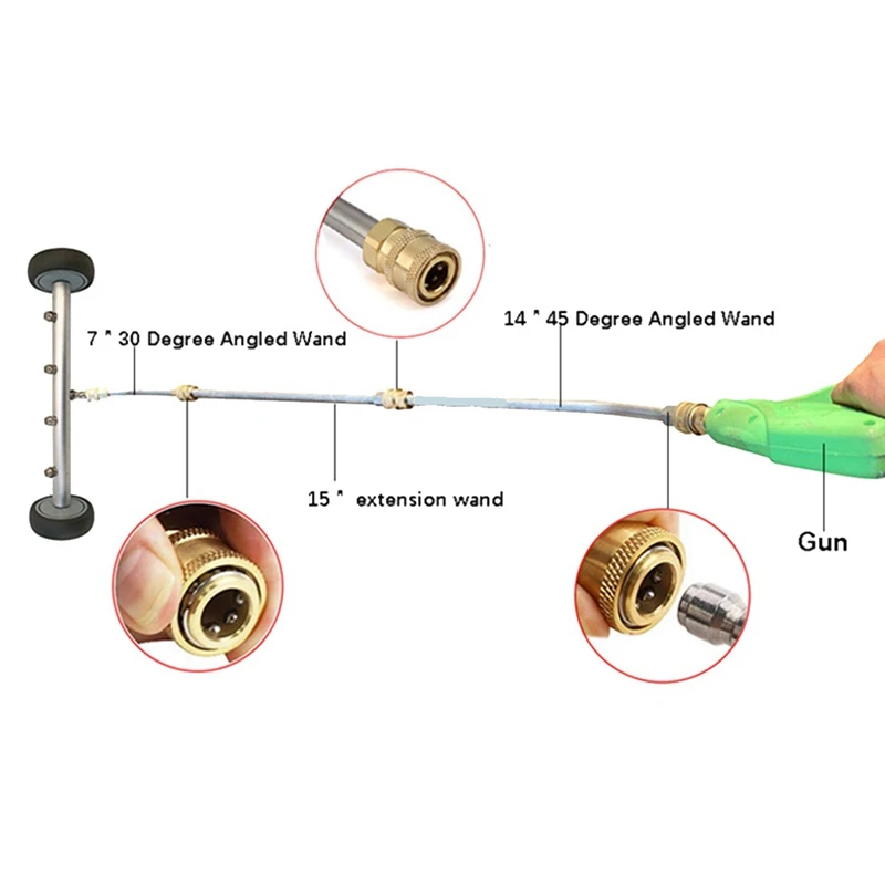 High Pressure Washer Car Wash Chassis Washer Water Broom With 45 Degree Angle Bar Under Carriage Cleaner Water Broom