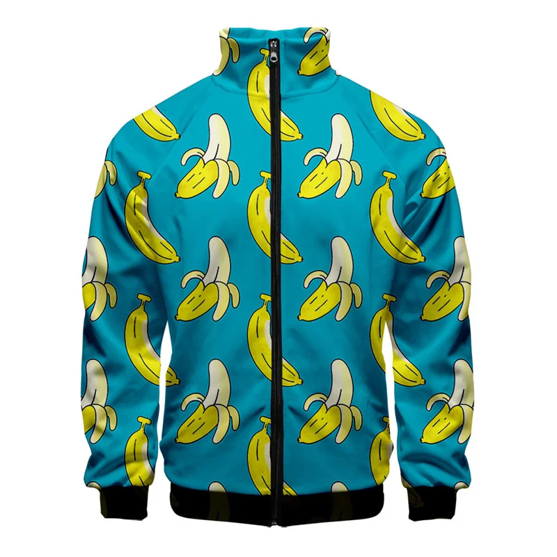 thumbnail image 1 of Chaqueta con estampado 3D de limón, melocotón y plátano para hombre, moda urbana, abrigo de manga larga de gran tamaño, chaquetas con cremallera de frutas de dibujos animados, ropa, 1 of 4