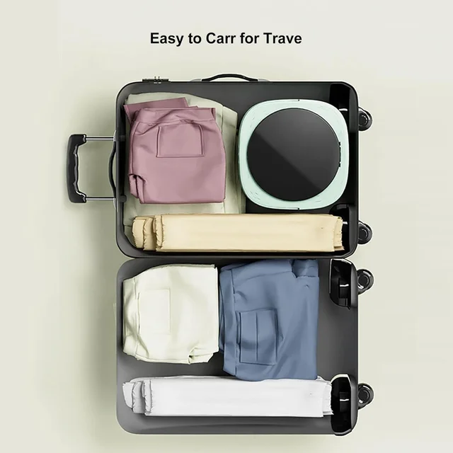 Foldable Washing Machine,6.5L Portable Travel Folding Washing Bucket  Underwear Baby Clothes Small Items Washer with Spin Dryer 6