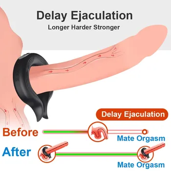 Vibrating Cock Ring Cockring Delay Ejaculation Penis Rings Male Chastity Cage Couple Penisring Vibrator Sex Toys For Men Adults 4