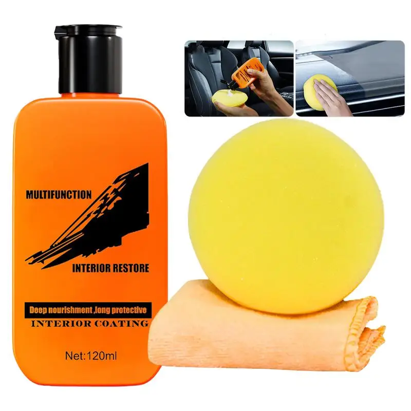 

Car Restorer Cream Car Interior Cleaner For Leather Renovation Long Lasting Restore Shine Maintenance Wax Decontamination For