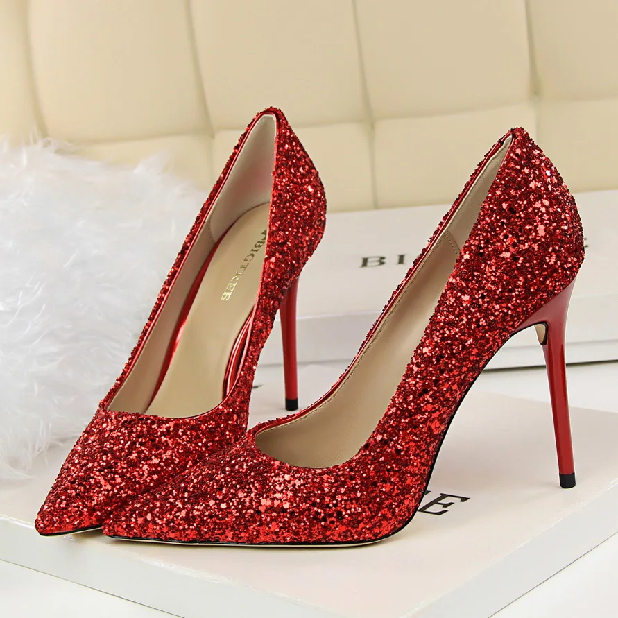 Dropship Women's Pumps; Sexy Women's High-heeled Shoes; Women's Shoes; Thin Heel  High-heeled Fashion Shining Sequins Single Shoes to Sell Online at a Lower  Price | Doba