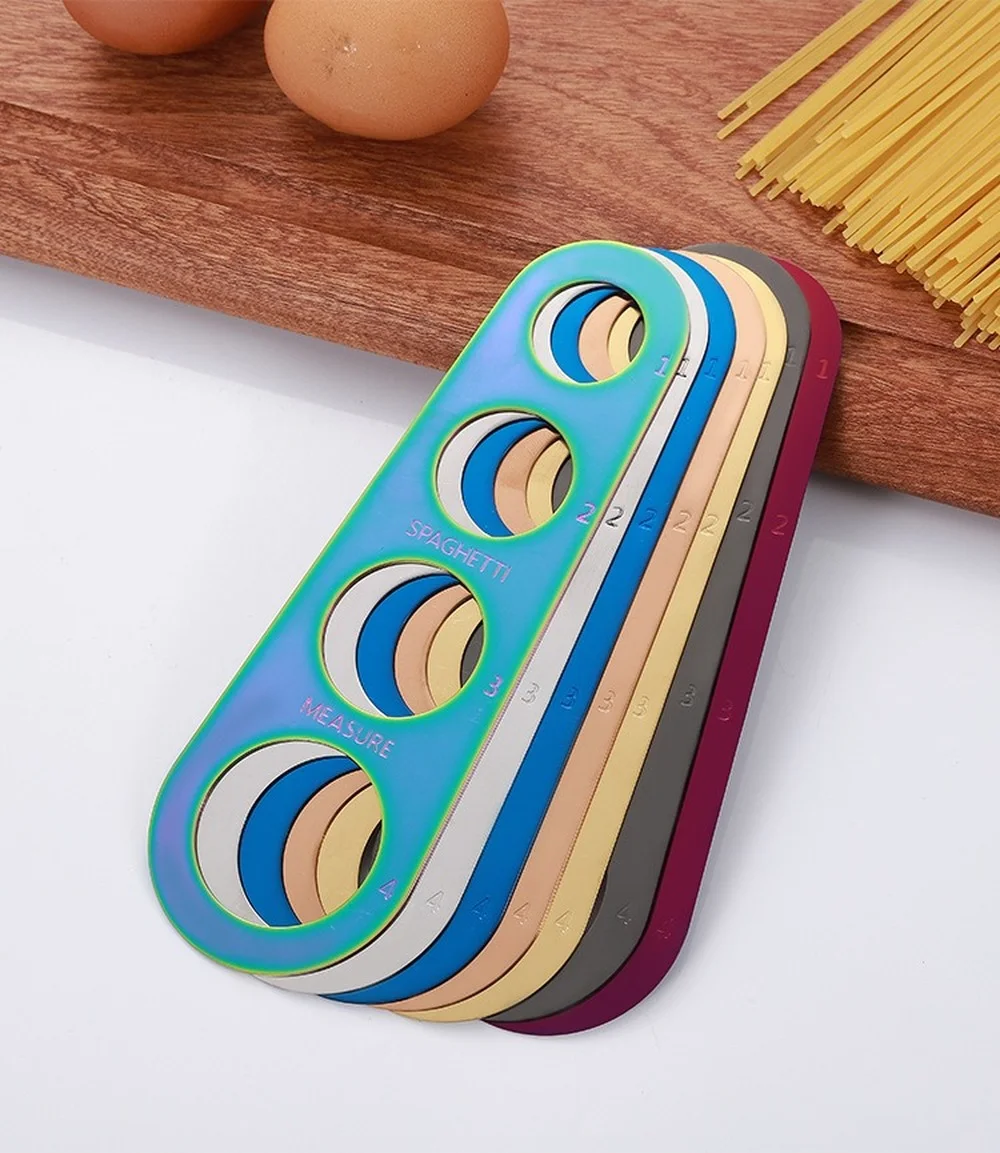 Description Picture 3 of itemStainless Steel Spaghetti Measurer Pasta Measure Cook Kitchen Utensil Tools Noodle 4 Hole Measuring Portion Control