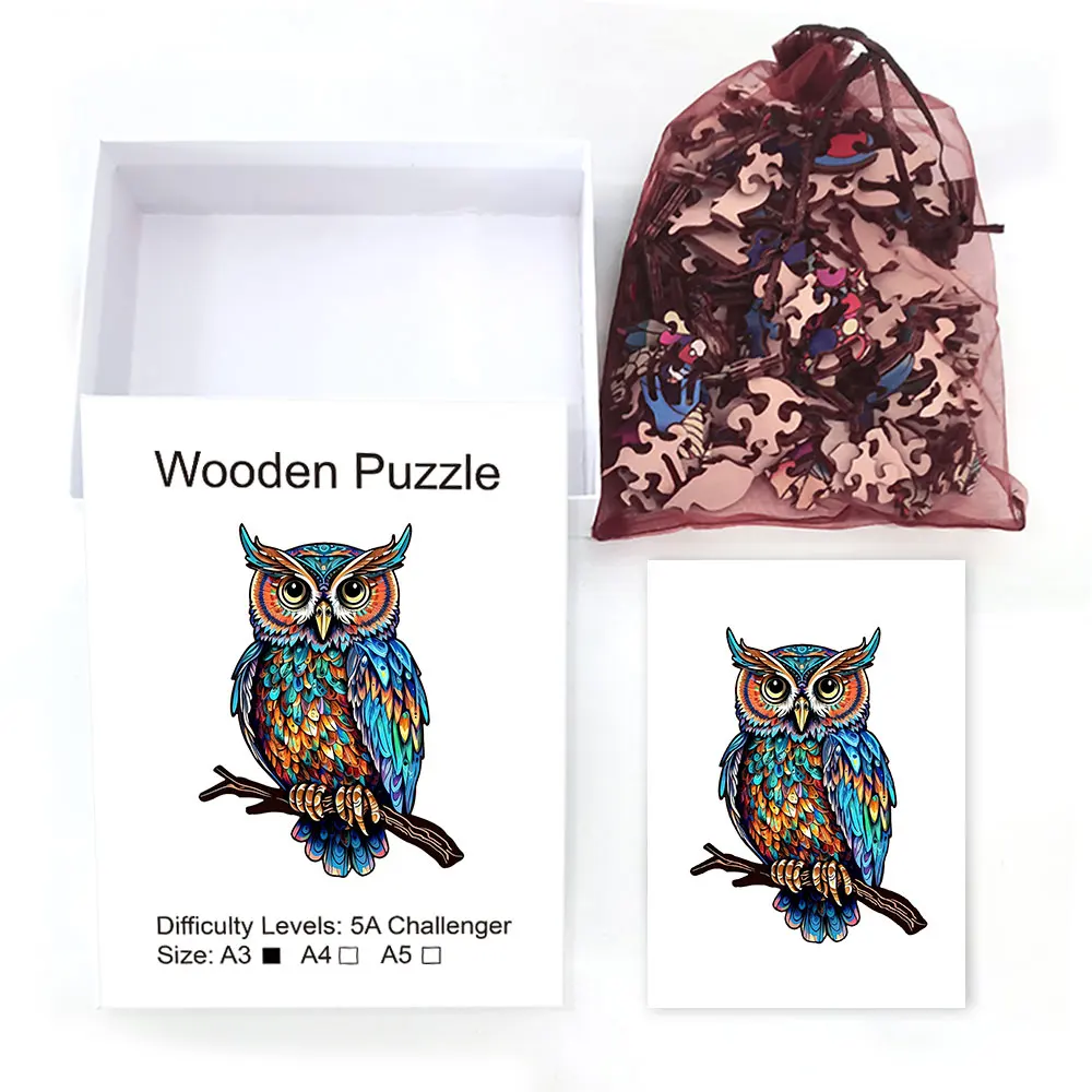Jigsaw Puzzle Owl 3D Wooden Kids Toys Decorations High Difficulty jigsaw puzzles wooden jigsaw puzzles wooden puzzle toys