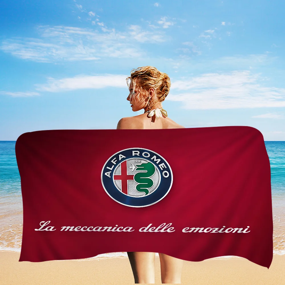Alfa R-Romeo Logo Big Microfiber Beach Towels Quick Dry Towel Sand Beach Towels Pool Towel for Travel Swim Pool Yoga 4