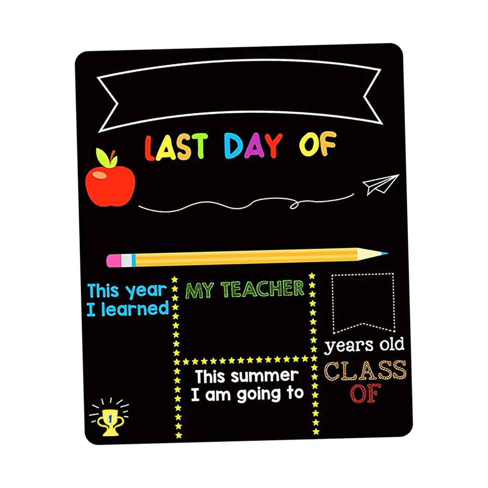 Wooden First and Last Day of School Board Sign for Home Nursery Office