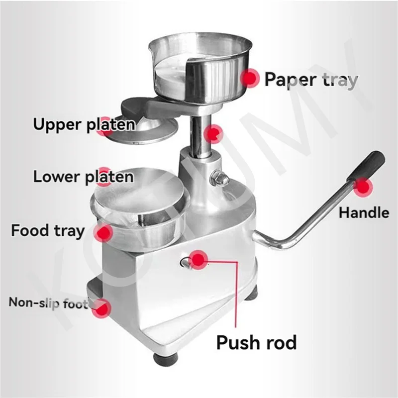 Beef Pie Mold Tool 100/130/150mm Manual Hamburger Beef Patty Forming Machine with 500 Sheets of Oil Absorbing Paper