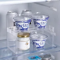 Étagère de rangement transparente pour réfrigérateur, gain de place, épaissie, séparateur de rangement superposé pour réfrigérateur, organisateurs de cuisine 5