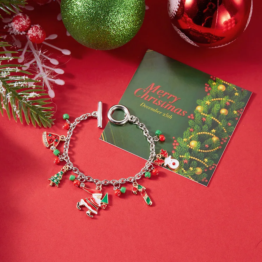 Unisex Christmas Bracelet Snowflakes Pendant Accessories