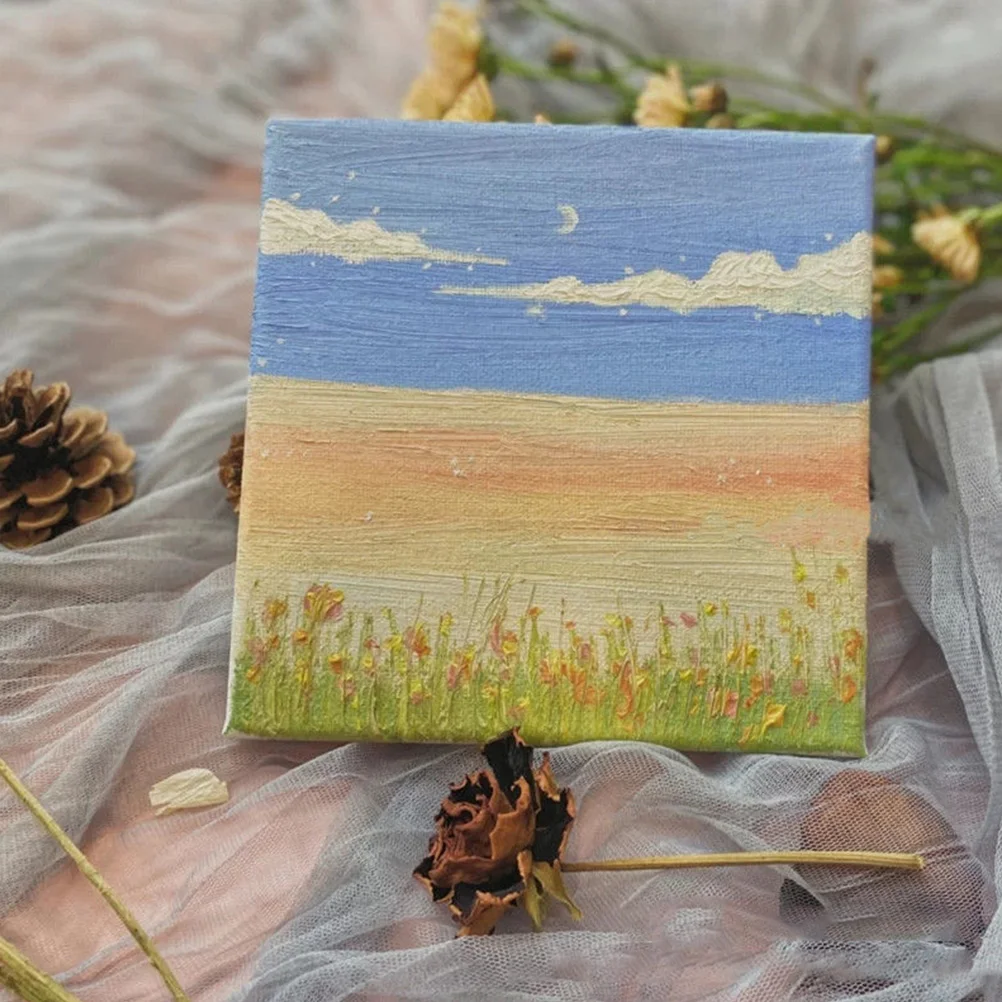 2 Sets Mini Oil Painting Board Canvas Easel Multi Function Painting Canvas Decorative Easel Mini