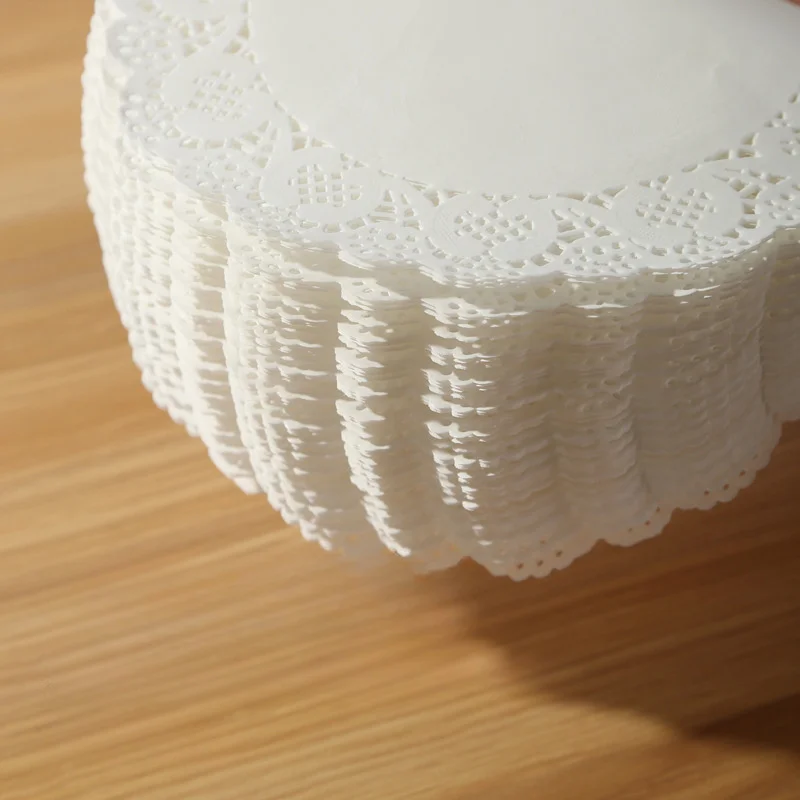 50pcs/set Flower Bottom Paper, Baking Paper, Cake Paper, Lace Paper, Pizza Pad Paper, Fried Food Paper Tray Lace