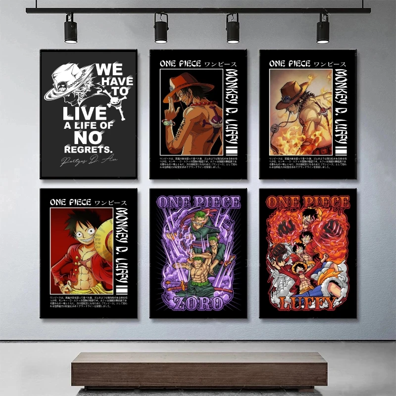 

Canvas Prints Brook One Piece Japanese Anime Bounty Wanted Posters Luffy Zoro Wall Art Decor Paintings Aesthetic Decoration