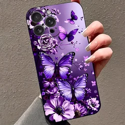 Elegant Purple Butterfly Floral Print Phone Case Cover - Galaxy S20 FE (1)