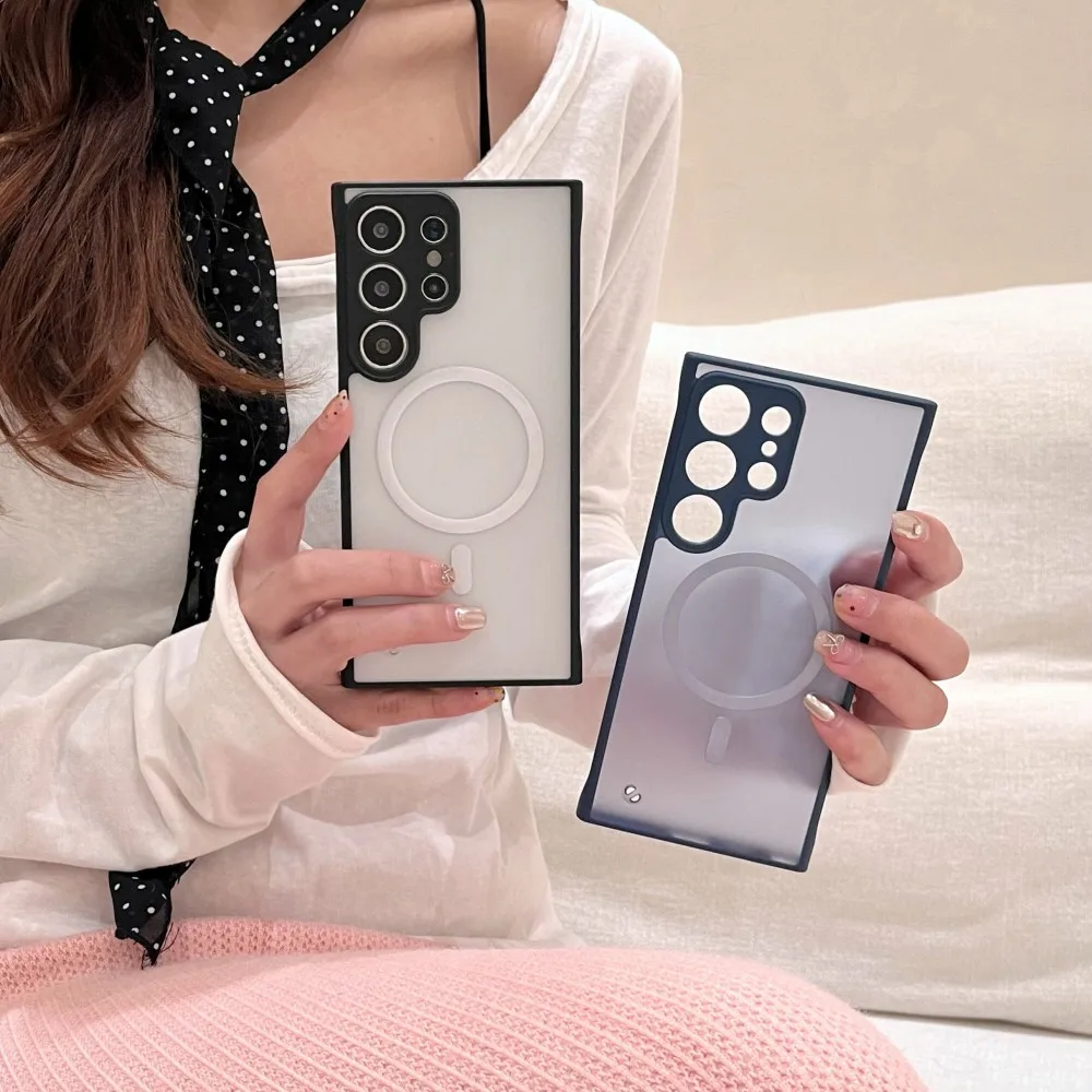 Transparent Slim Magnetic Protective Back Cover Case