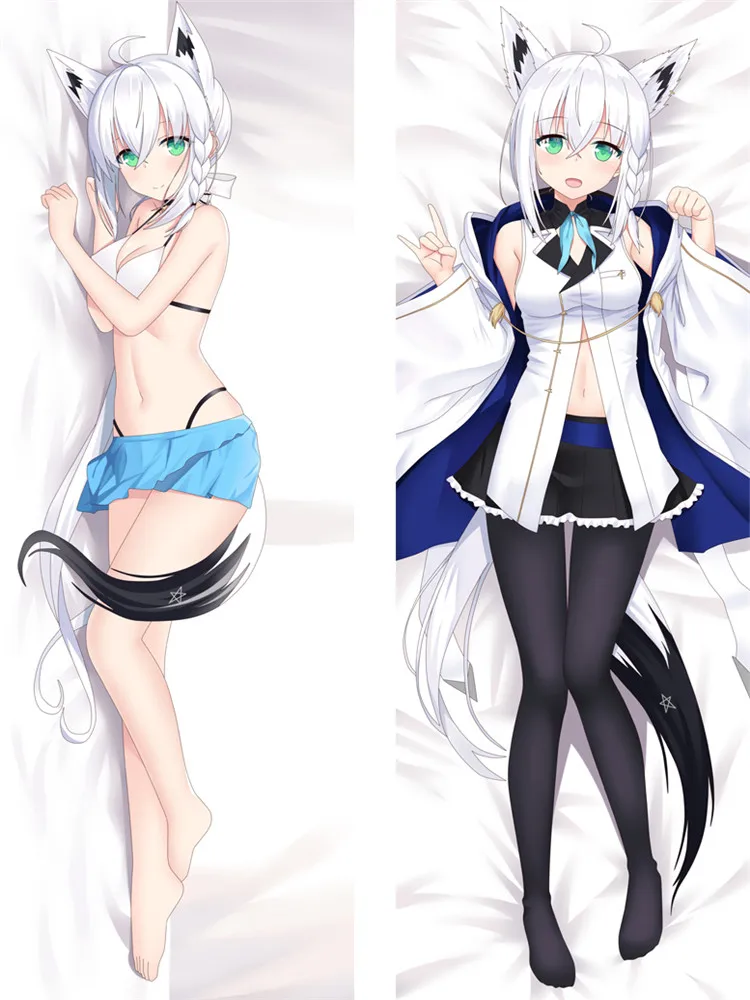 Cosplay Anime Dakimakura Hololive Vtuber YouTube Shirakami Fubuki Pillowcase DIY Decorative Pillow Hugging Body Pillow Cover