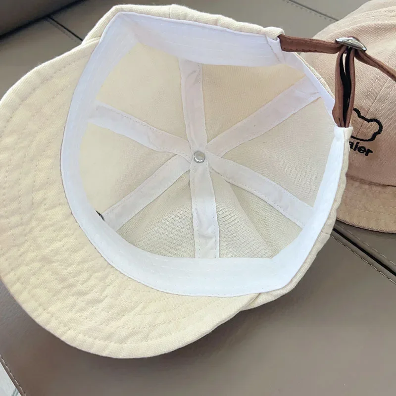 1 Piece Baby Baseball Cap for Boy Girl Simplicity Cartoon Bear Peak Cap for Toddler Spring Autumn Soft Sunshade Hat for 0-2 T