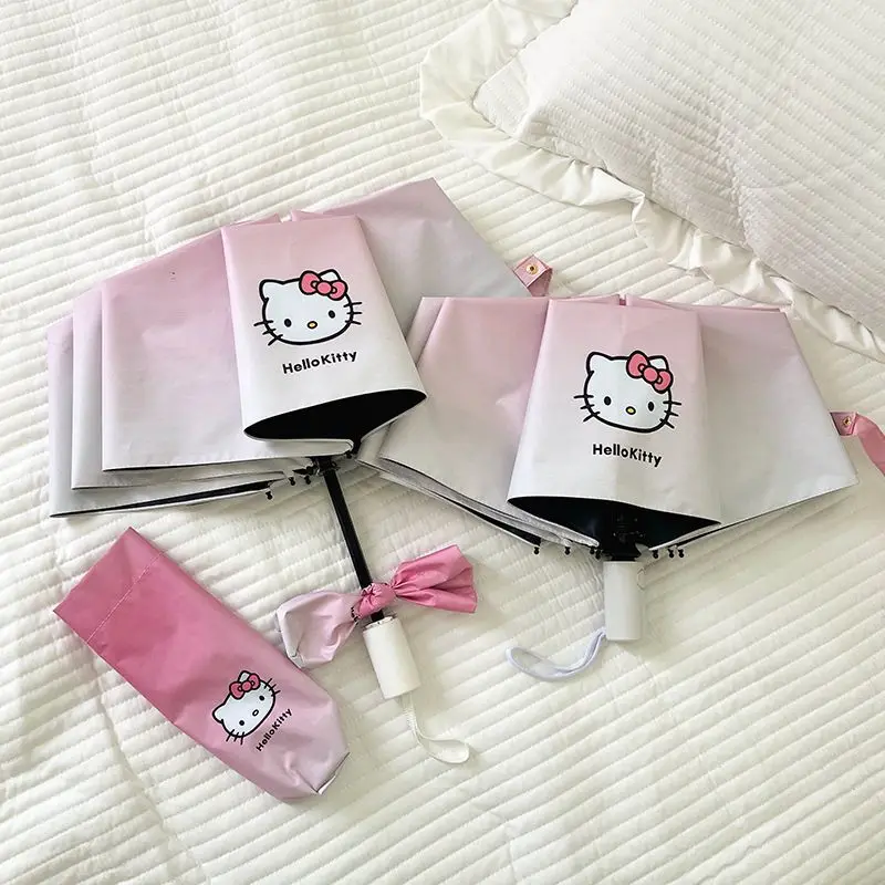 

New Hello Kitty Miniso Kawaii Anime Umbrella Sanrio Cute Cartoon One Piece Sunscreen Uv Rays Sunny Rainy Sun Umbrella Girls