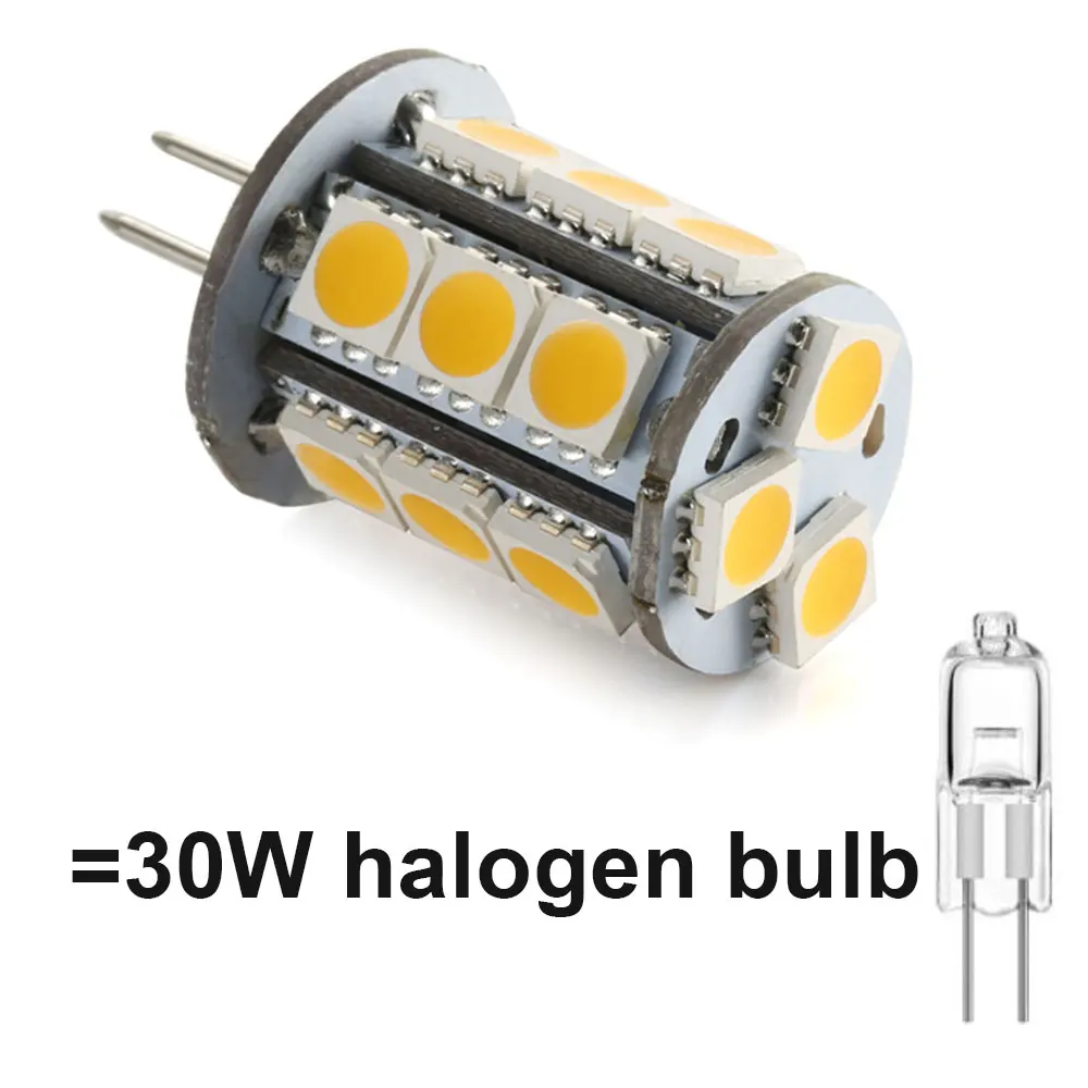 천장 조명용 LED 램프 전구, RV 보트 야외 조경 조명용, AC DC 12V 3W G4, 20W T3 JC 타입 바이 핀 2700K