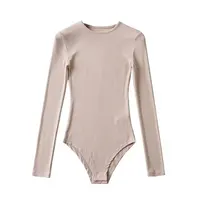 Sexy Y2k Woman Bodysuits Long Sleeve O Neck Black Brown Coffee Body Top Women's Streetwear Rave Thong Spandex Bodysuit - Image 4