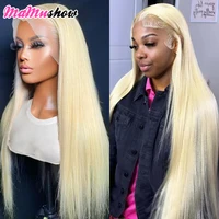 Perruque Lace Frontal Wig brésilienne naturelle, cheveux lisses, blond HD 613, 13x4, 13x6, pre-plucked, pour femmes 1