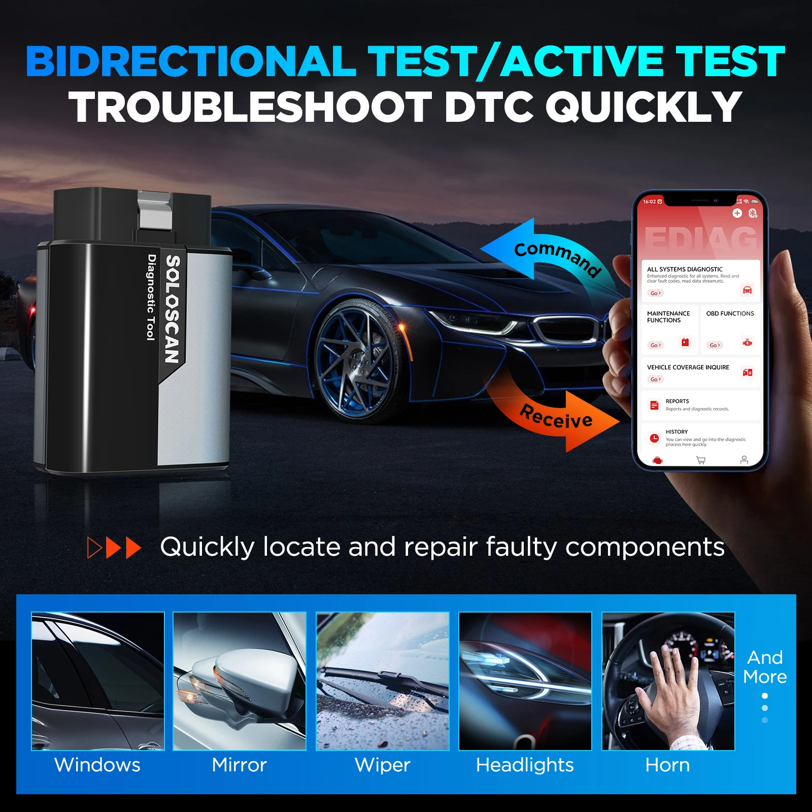 Scanner per auto KINGBOLEN SOLOSCAN OBD2 solo per Mercedes Benz, Maybach, per serie SPRINTER - immagine 3