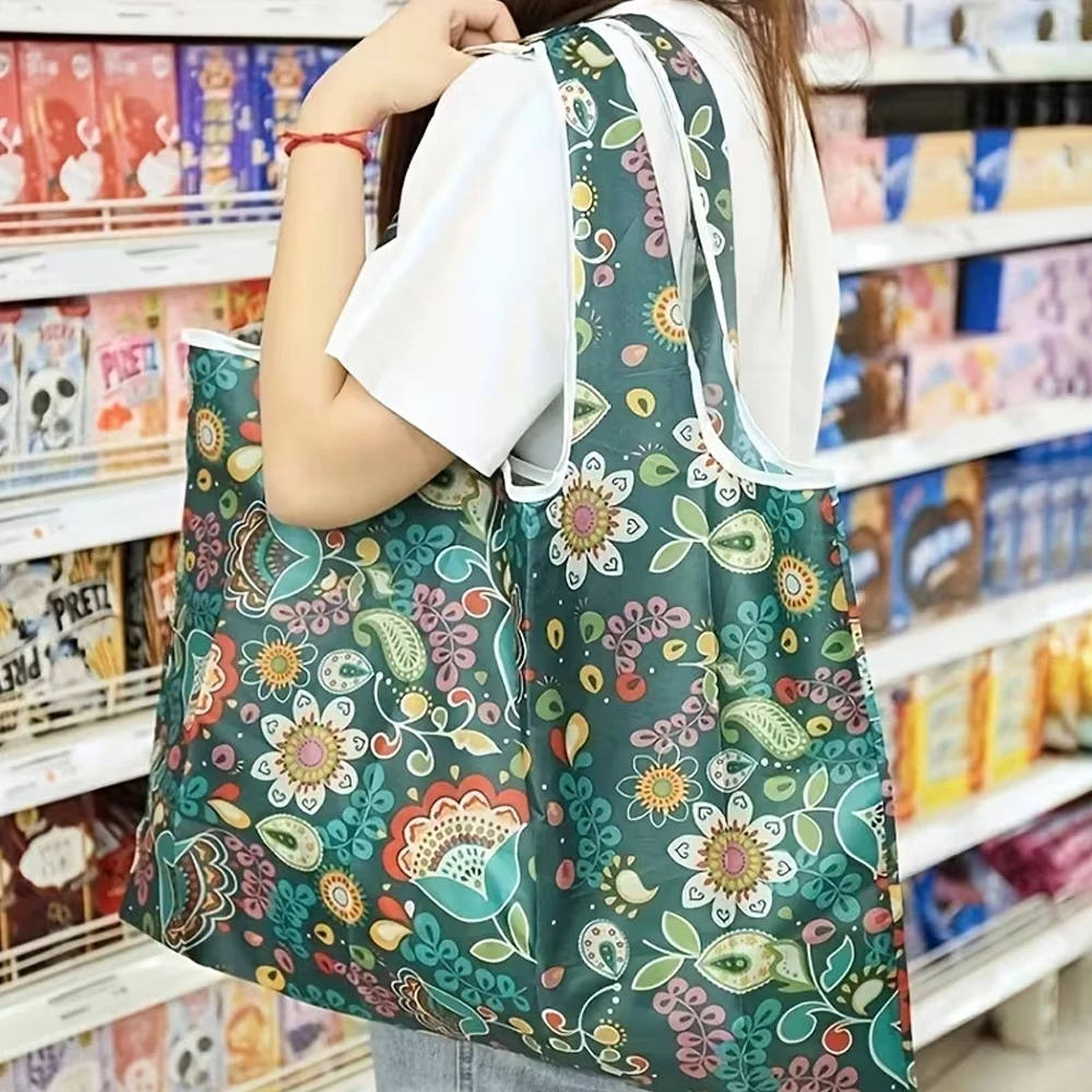 Eco-Friendly Foldable Tote Bag - Large Capacity for Shopping, Work, Travel, and More