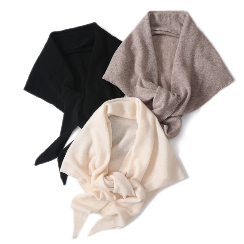 Châle Femme Triangle En Cachemire - Poncho Tricoté Doux Et Chaud - Multi-positions - Taille Unique 90x30 Cm - 12