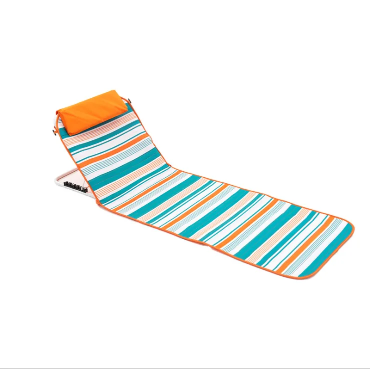 hot high quality Portable lightweight aluminium folding outdoor beach orange camping bed chair 6