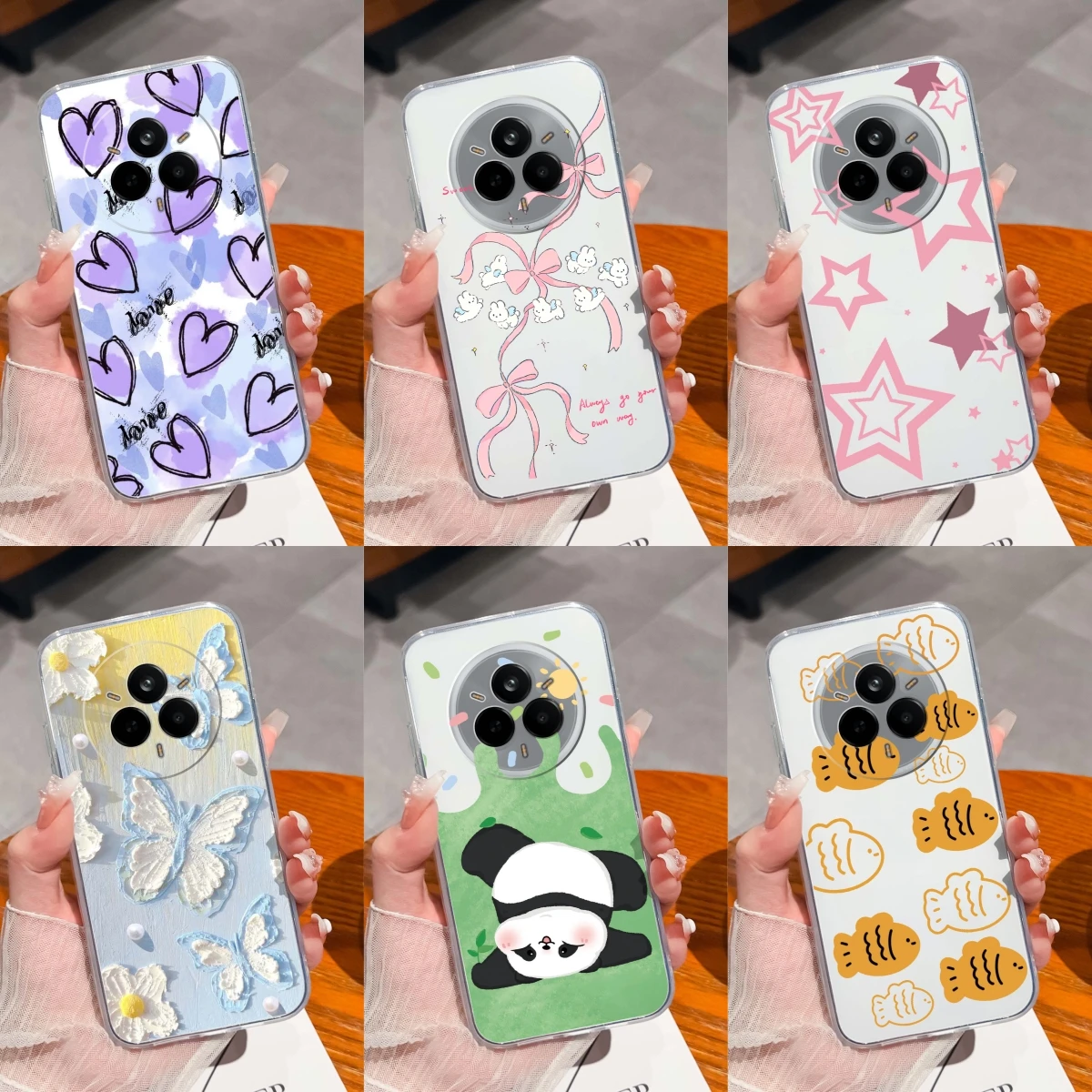 Cute Kitten Pattern Anti-Slip Clear Soft Silicone TPU Case