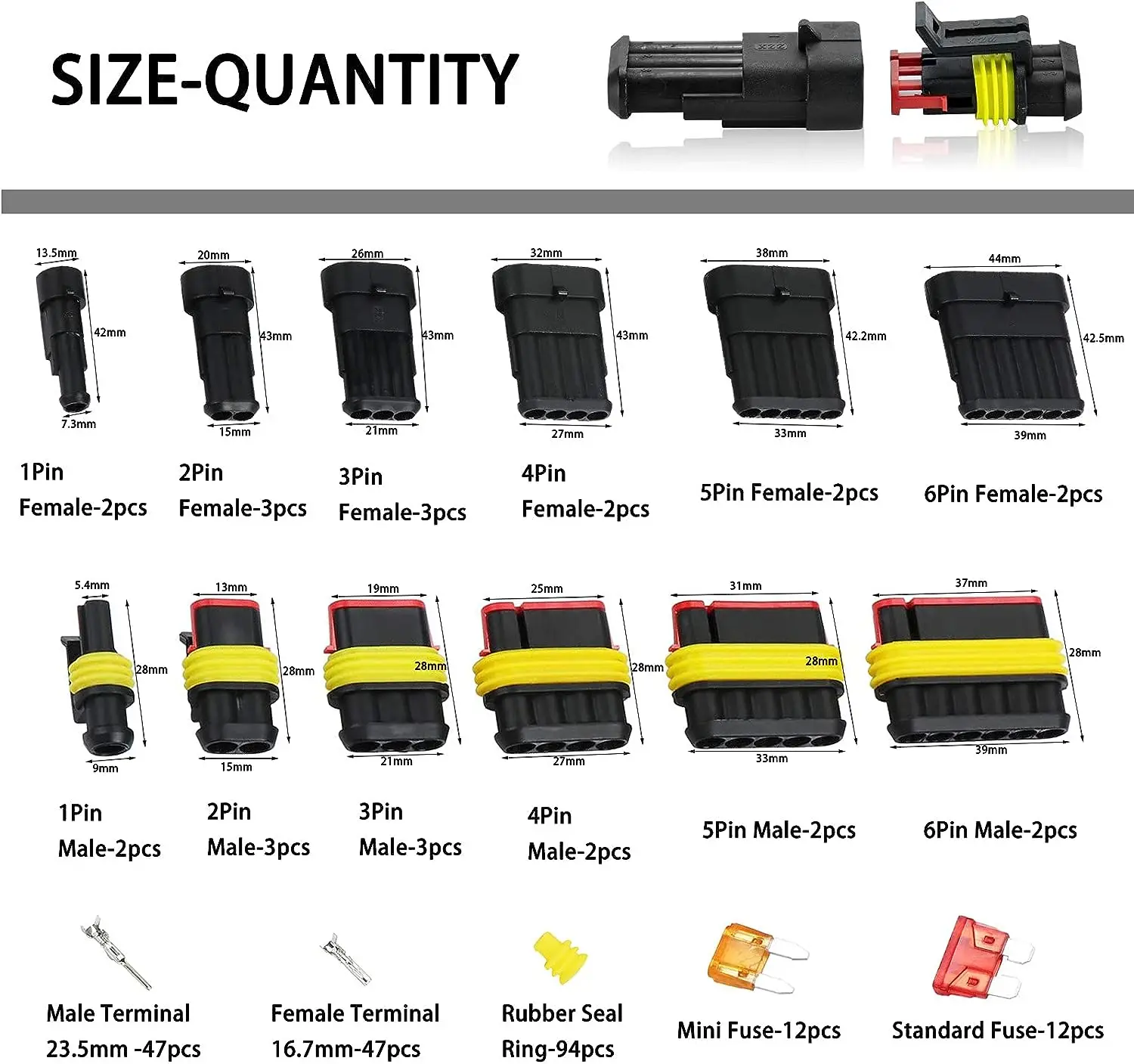 SN-48B 방수 자동차 와이어 커넥터 래칫 압착 플라이어 와이어 크림 퍼 1/2/3/4/5/6 핀 자동차 터미널 크림 퍼