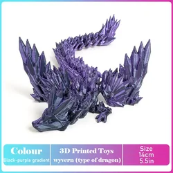 Realistic 3D Printed Movable Tyrannosaurus Rex Dinosaur Model - Decorative Desktop Piece & Unique Birthday Gift (Purple - black)
