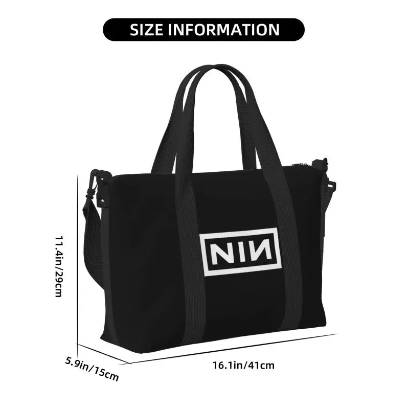 NIN Retro Print Travel Duffel Bag Portable Sports Gym Yoga Bag Weekender Overnight Handbag Carry on Luggage Tote Bags