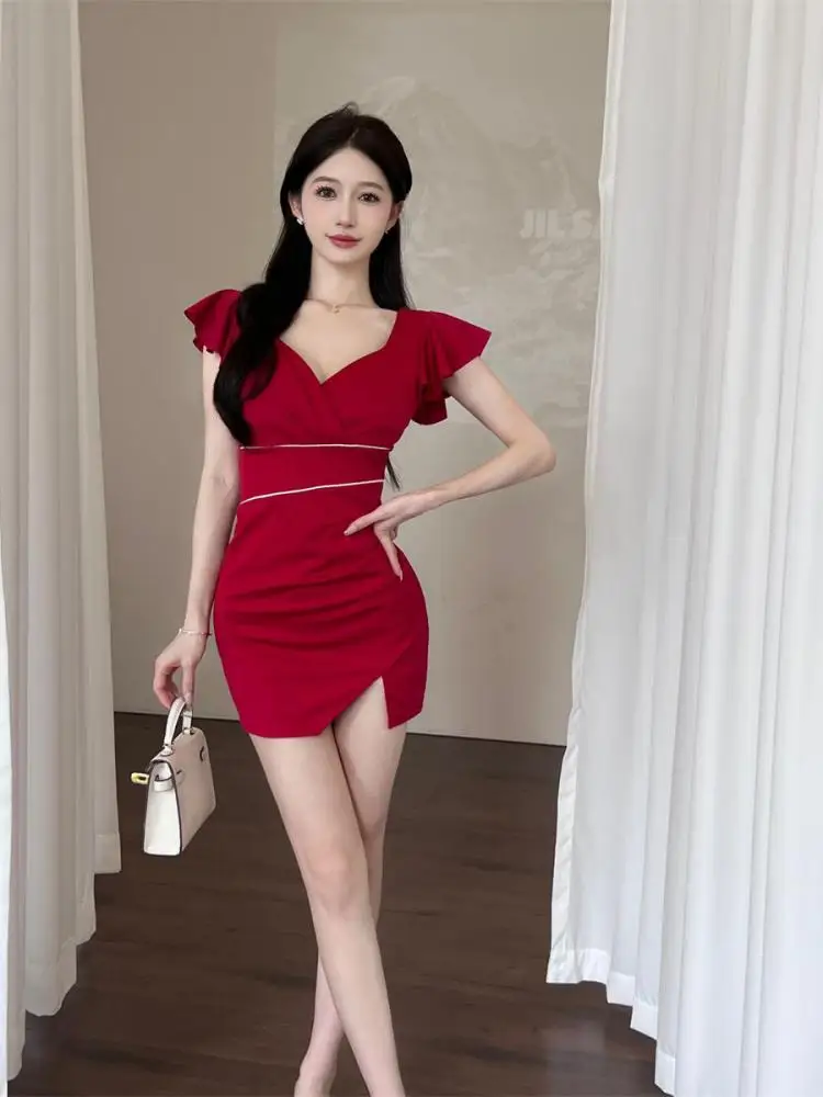 Mini Jurkjes Strak Jurkje Dames Zomer Mode Kantoor Dames Sexy