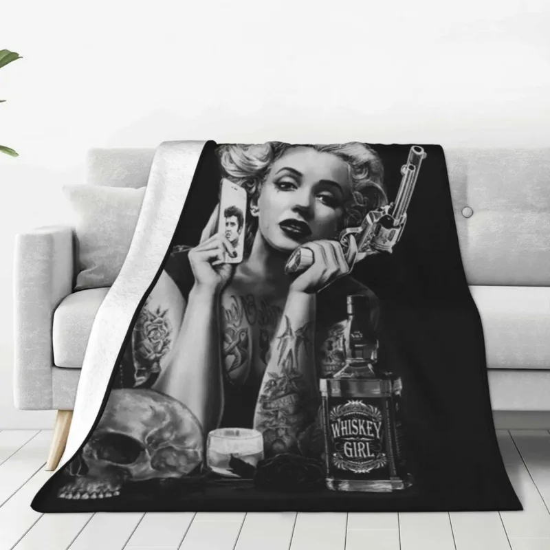 

Marilyn Monroe Blanket Flannel All Season Portable Soft Throw Blanket for Sofa Couch Quilt