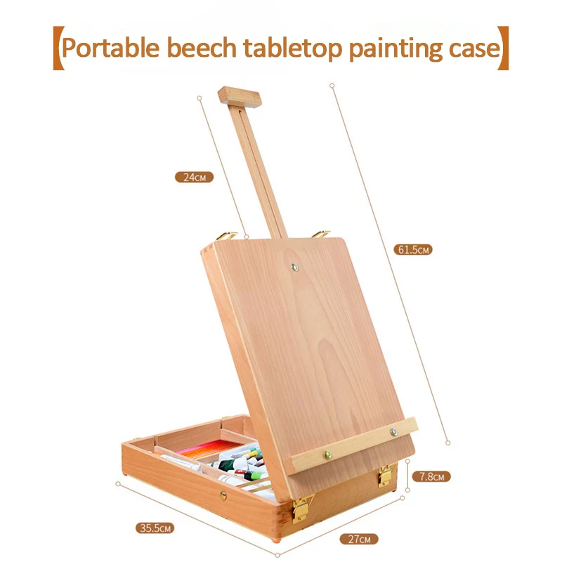 Beech desktop easel art students sketch oil painting wooden easel children's painting sketch portable display stand