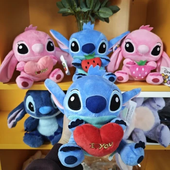 20cm Disney Cartoon Blue Stitch Plush Dolls Anime Toys Pink Lilo and Stitch Stitch Plush Stuffed Toys Boys Girls Birthday Gifts