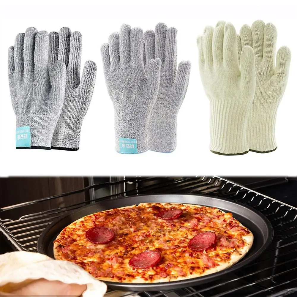 

200℃ Heat-Resistant Glove Anti Scalding Soft Cotton Thickening Protective Mittens BBQ Oven Fireplace Workplace Safe Gloves