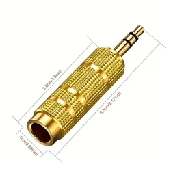 Dual Audio Adapter Set: Versatile 6.5mm and 3.5mm Conversion Kit for Enhanced Sound Connectivity (Gold)