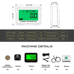 Waterproof Digital Motorcycle Tachometer & Hour Meter with Mounting Bracket (Gas oline)