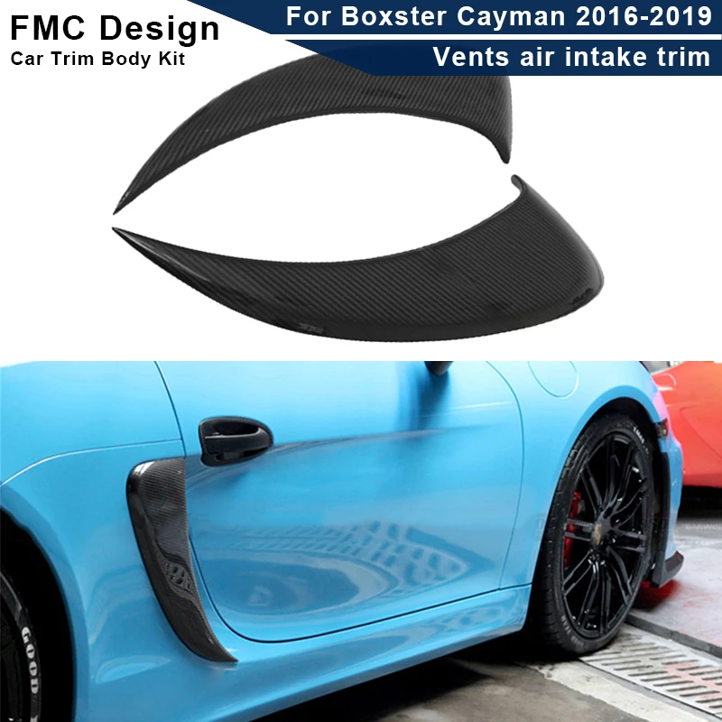 Per Porsche 981 Cayman Boxster 2013 -2017 In Fibra Di Carbonio Car Door Side Fender Vents Trim Frame Decoration Cover